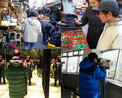 담당자와 함께 부평시장과 국제시장을 둘러보고 있다.