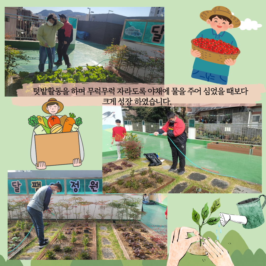 이용자분들이 작물을 가꿔나가는 사진