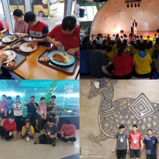 이용자들이 국립해양박물관에서 체험활동을 진행하는 모습